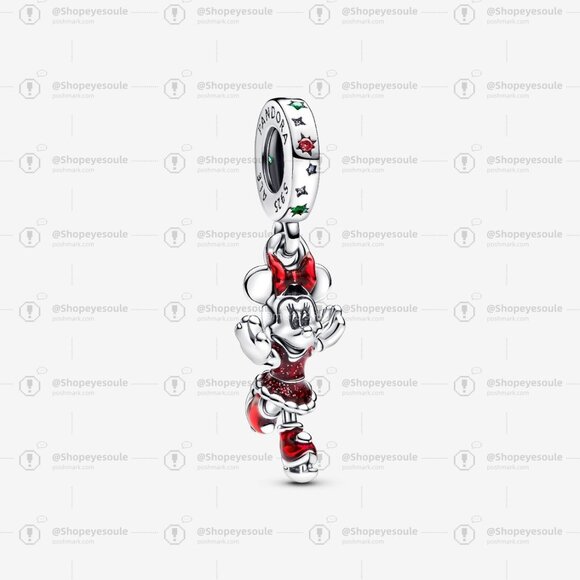 Pandora Minnie Mouse Ice Skating Dangle Charm - Picture 1 of 6